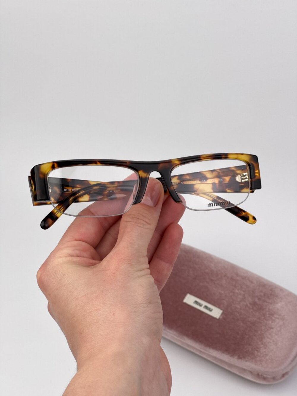 Miu Miu Women’s Eyeglasses Havana Rectangle Frames MUB07S 14L08N NEW